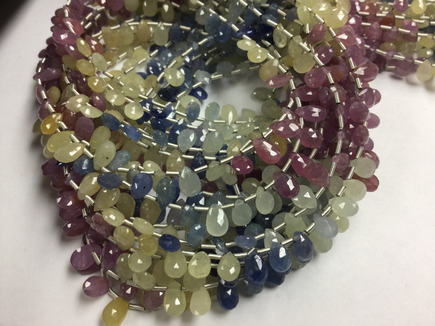 Multi Sapphire Pears Faceted