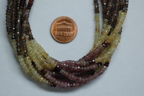 Multi Sapphire Rondelle Faceted