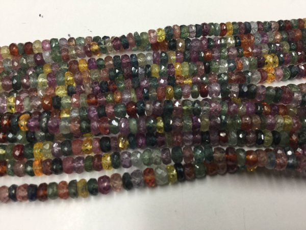 Multi Sapphire Rondelles Faceted
