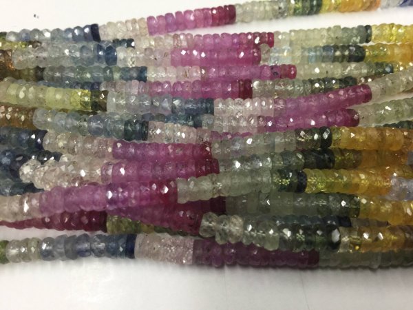 Multi Sapphire Rondelles Faceted