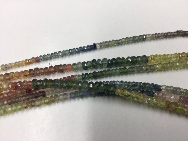 Multi Sapphire Rondelles Faceted