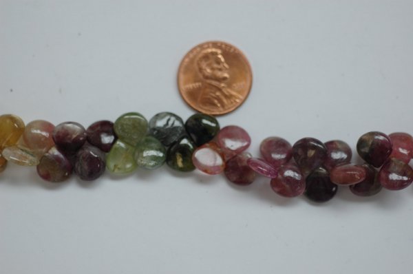 Multi Tourmaline Hearts Smooth