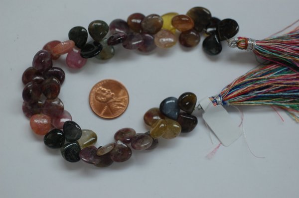 Multi Tourmaline Hearts Smooth