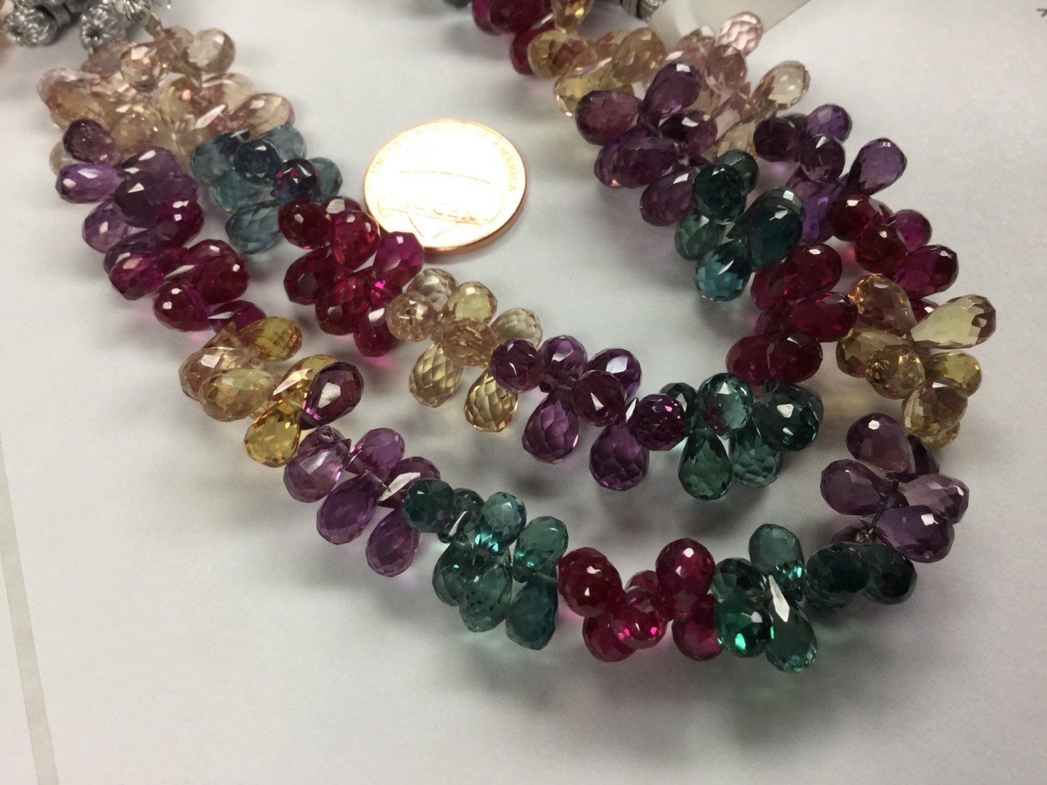 Multi Zircon Drops Faceted