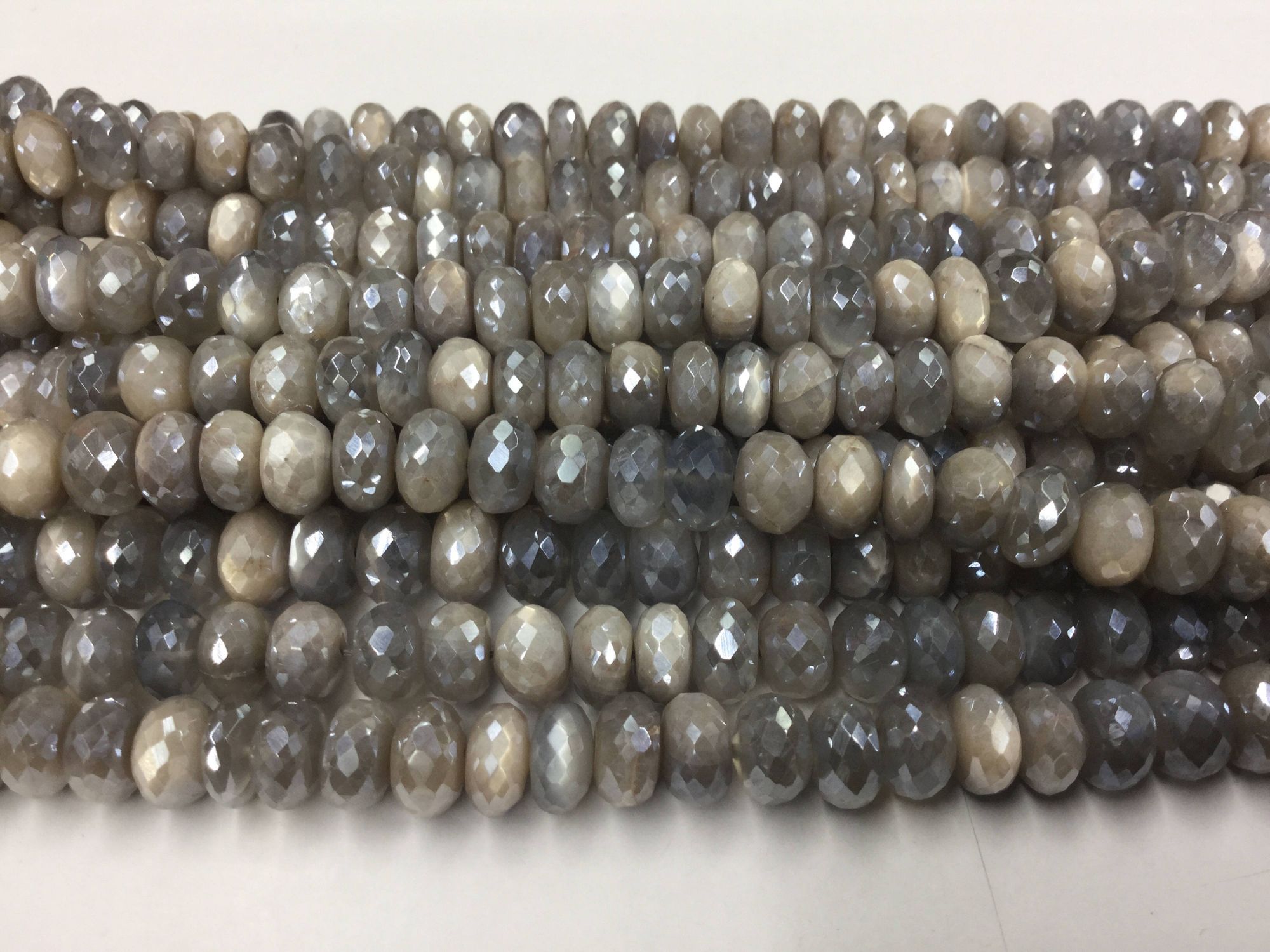 Mystic Australian  Moonstone Rondelles Faceted