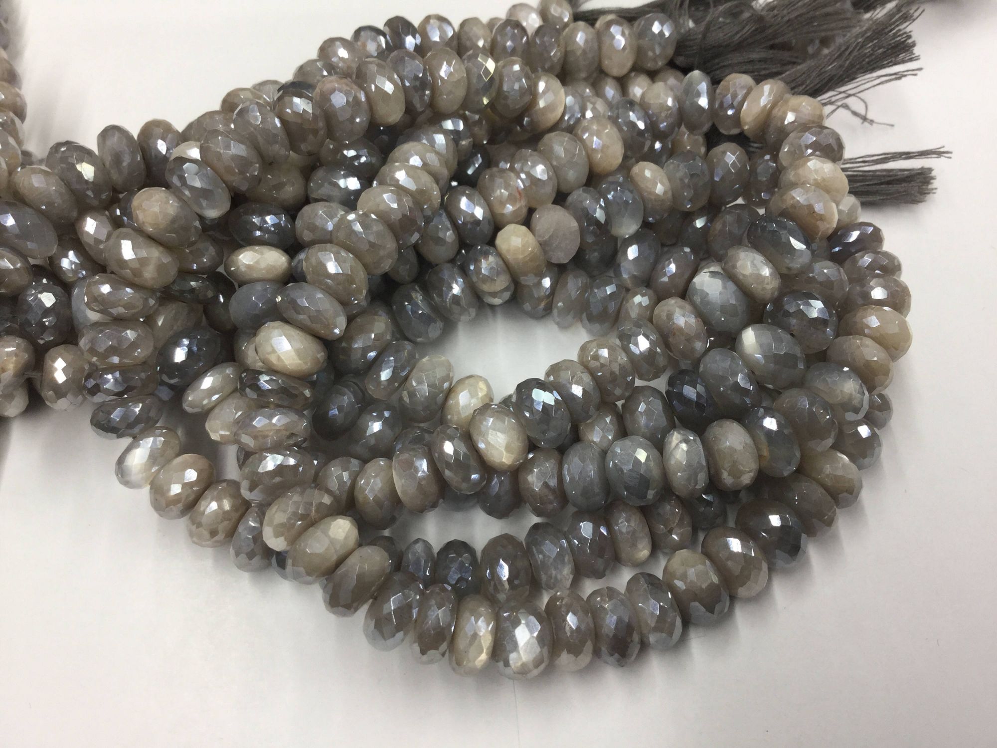 Mystic Australian  Moonstone Rondelles Faceted