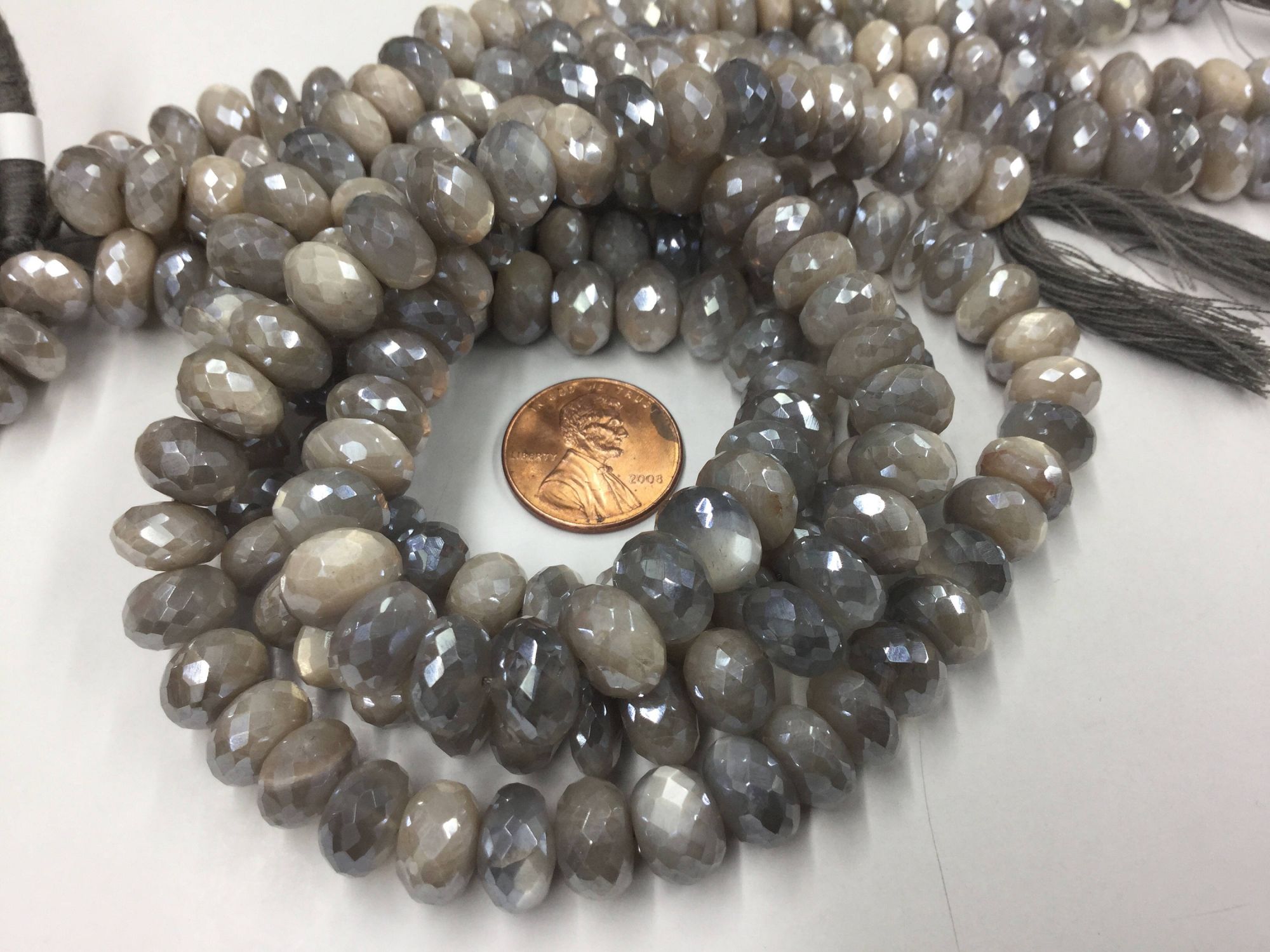 Mystic Australian  Moonstone Rondelles Faceted