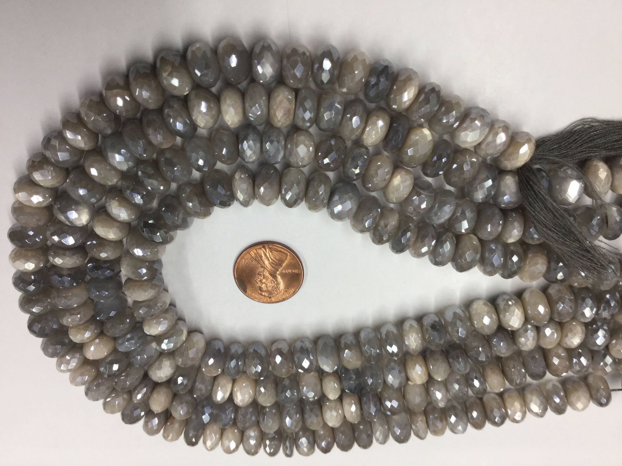 Mystic Australian  Moonstone Rondelles Faceted