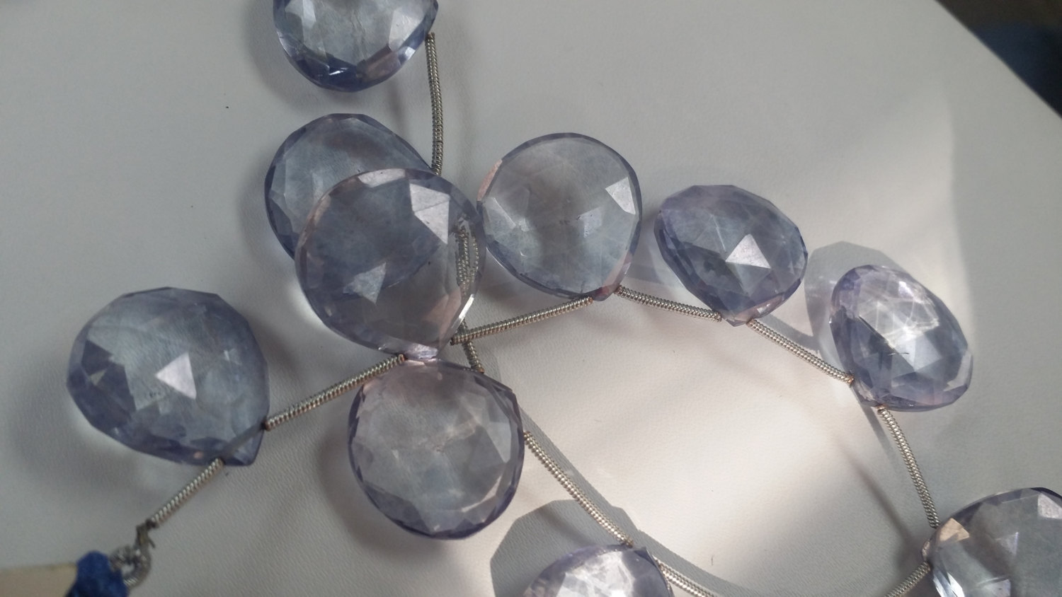 Mystic Blue Quartz Hearts Faceted