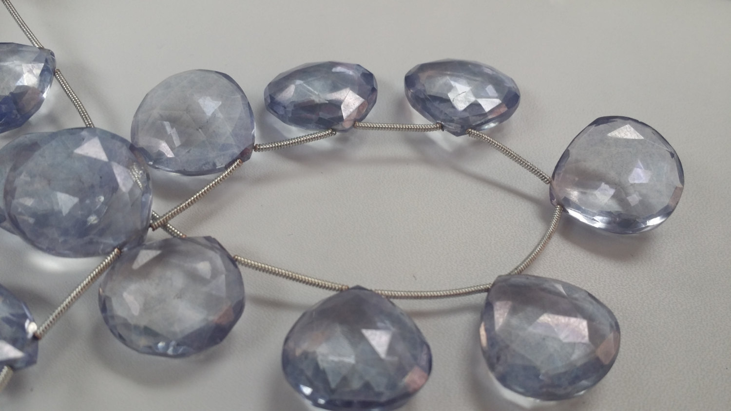 Mystic Blue Quartz Hearts Faceted