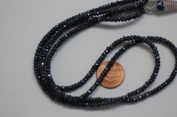 Mystic Blue Sapphire Rondelle Faceted  (Platinum Polished)