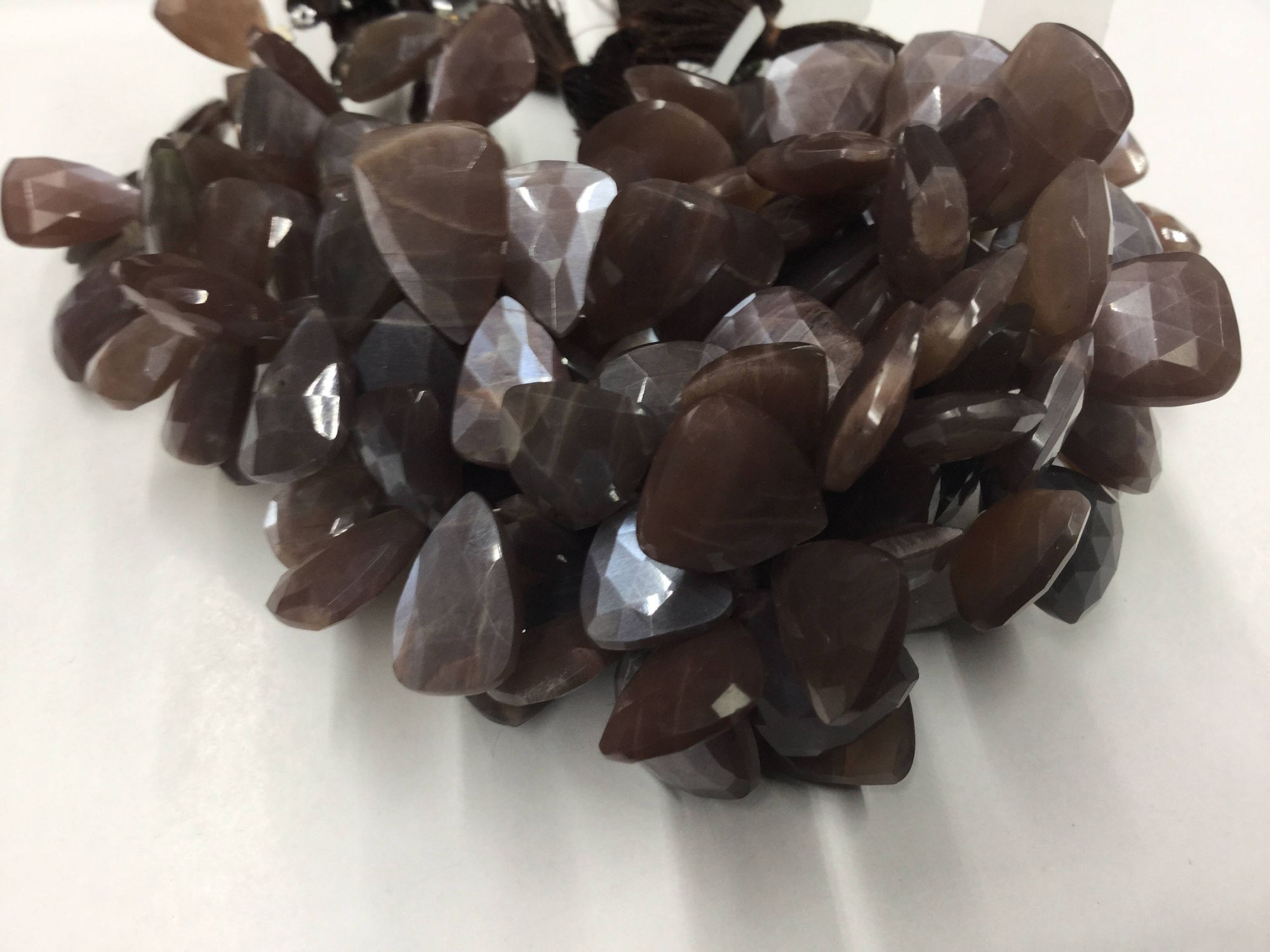 Mystic Chocolate Moonstone Fan Cut Faceted