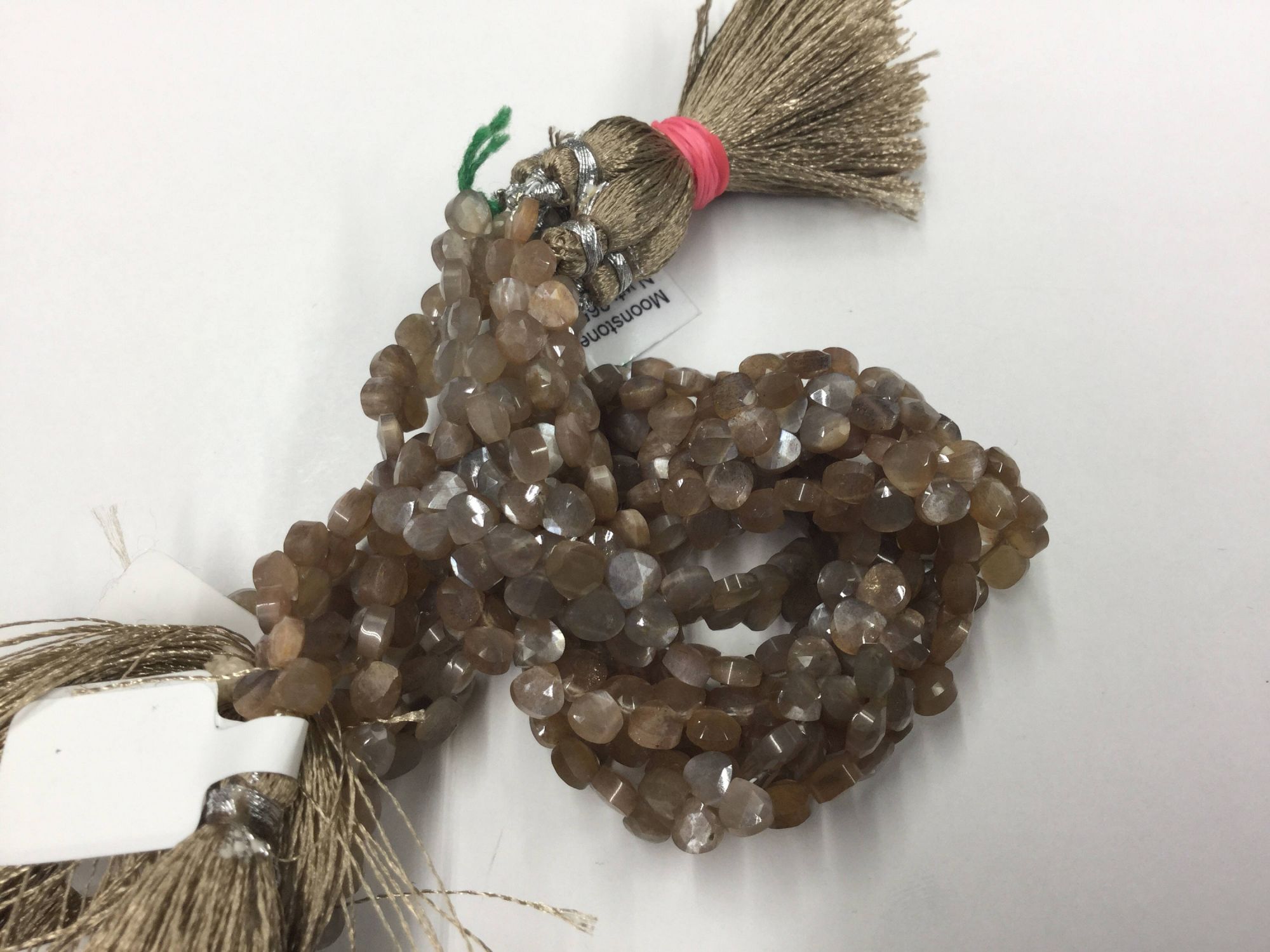 Chocolate Moonstone Hearts Faceted