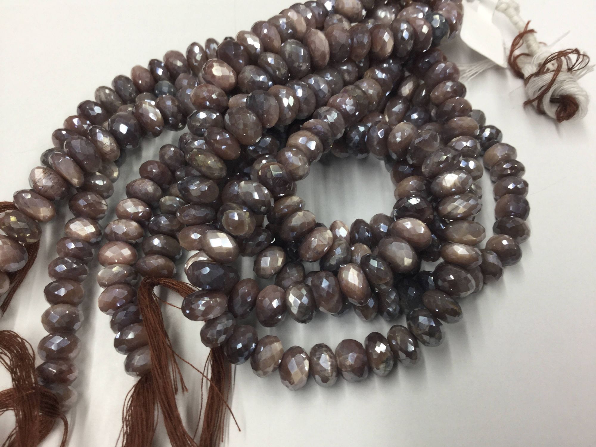 Mystic Chocolate Moonstone Rondelles Faceted