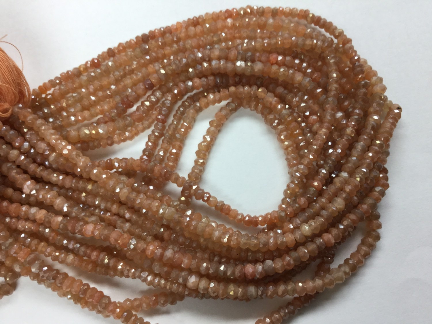 Mystic Dark Peach Moonstone Faceted