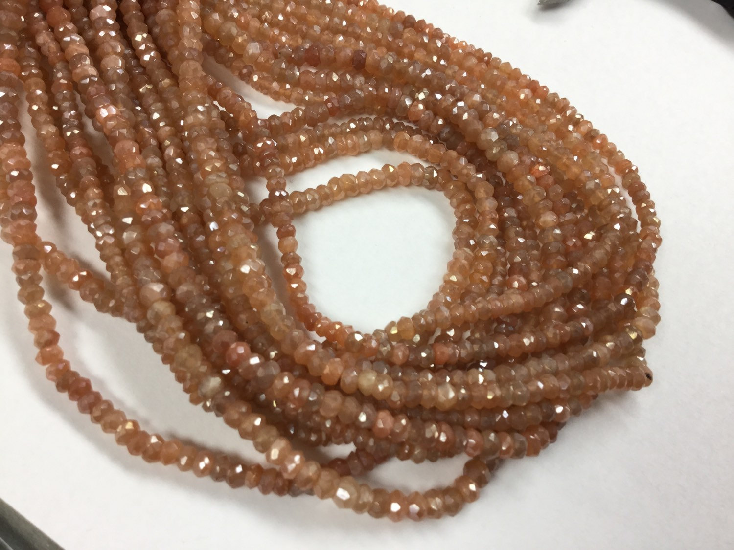 Mystic Dark Peach Moonstone Faceted