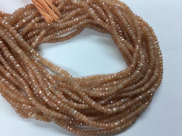 Mystic Dark Peach Moonstone Faceted