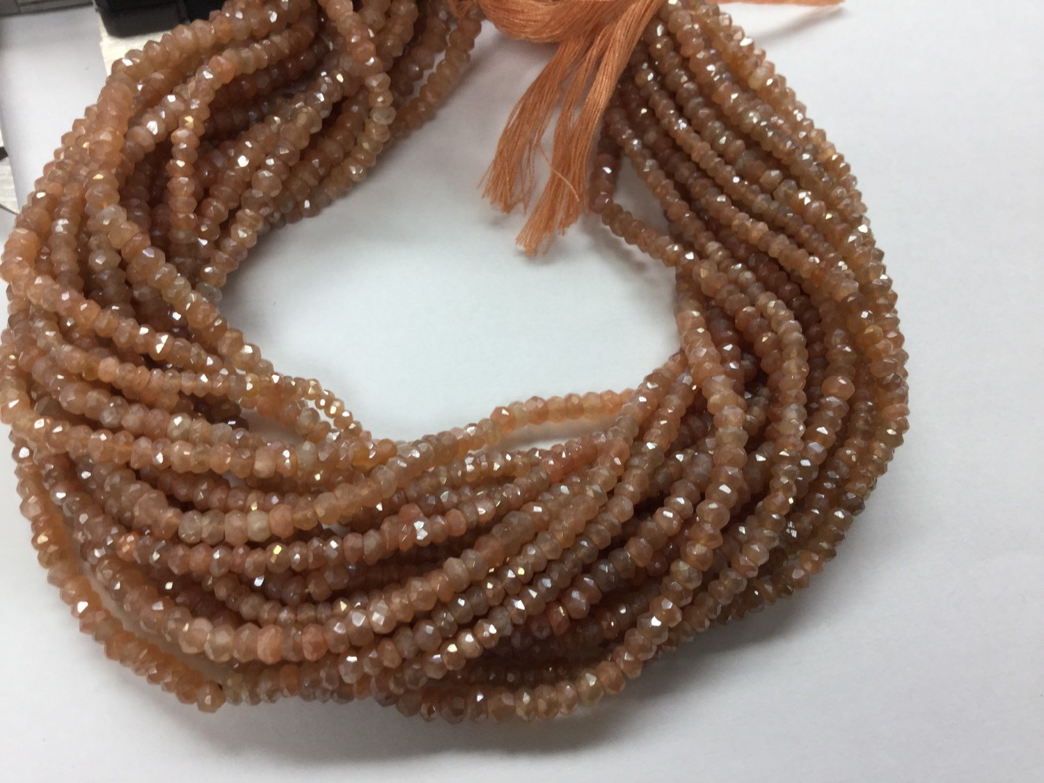 Mystic Dark Peach Moonstone Faceted