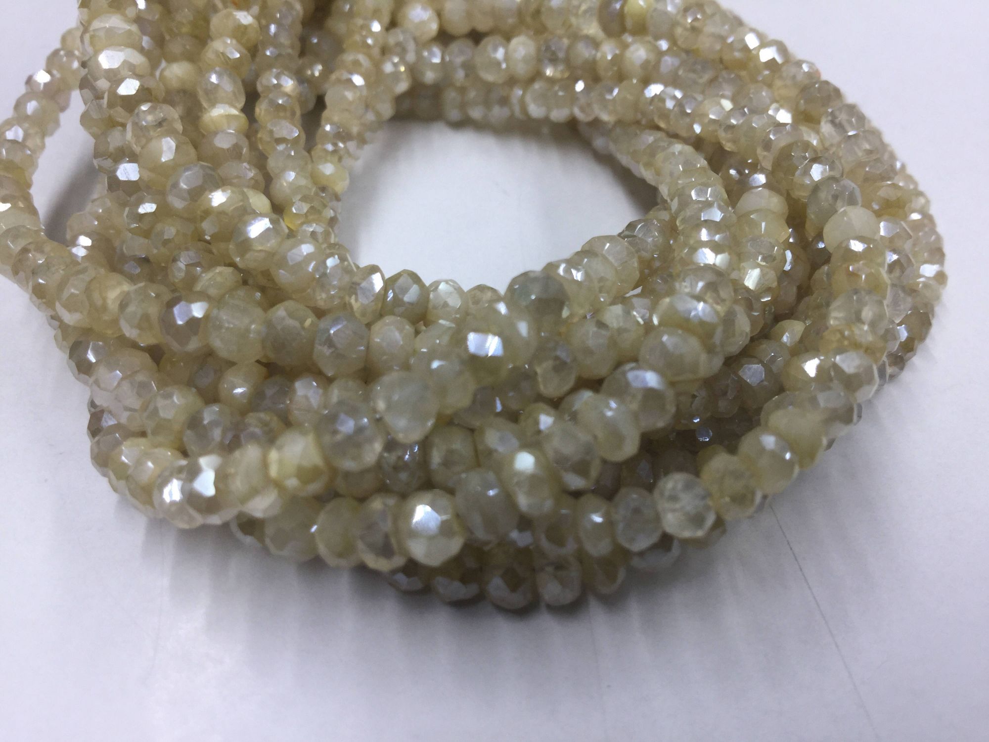 Mystic Golden Corundum Rondelles Faceted