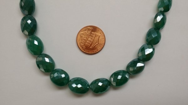 Mystic Green Onyx Oval Straight Drill