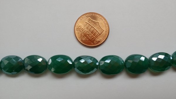 Mystic Green Onyx Oval Straight Drill