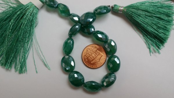 Mystic Green Onyx Oval Straight Drill