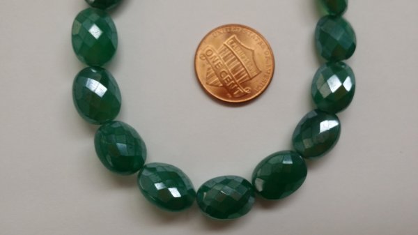 Mystic Green Onyx Oval Straight Drill