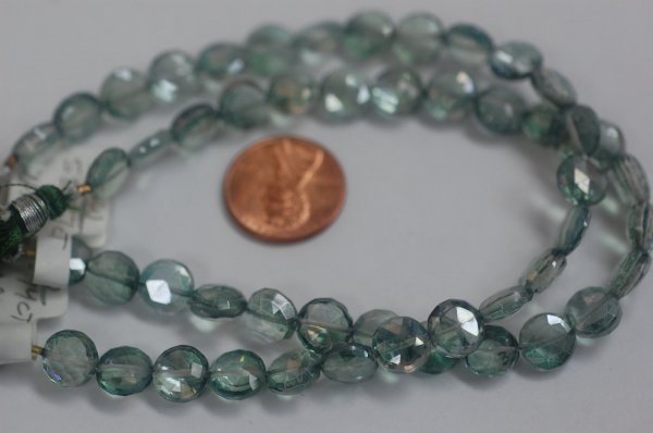 Mystic Green Quartz Coins Faceted