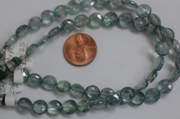 Mystic Green Quartz Coins Faceted