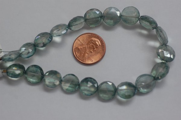 Mystic Green Quartz Coins Faceted