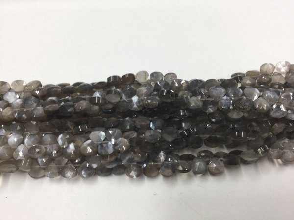 Mystic Grey Moonstone Hearts Faceted