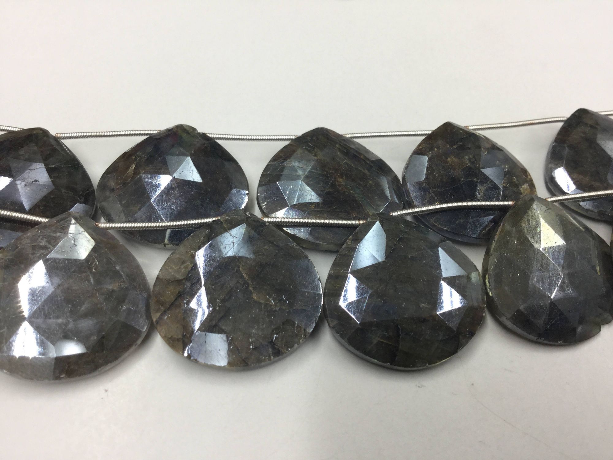 Mystic Labradorite Hearts Faceted