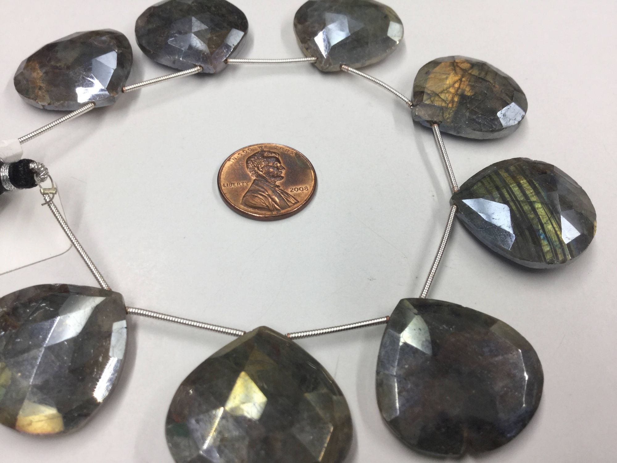Mystic Labradorite Hearts Faceted