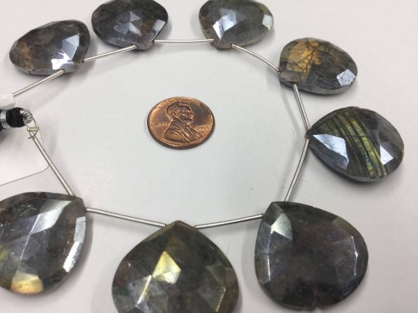 Mystic Labradorite Hearts Faceted