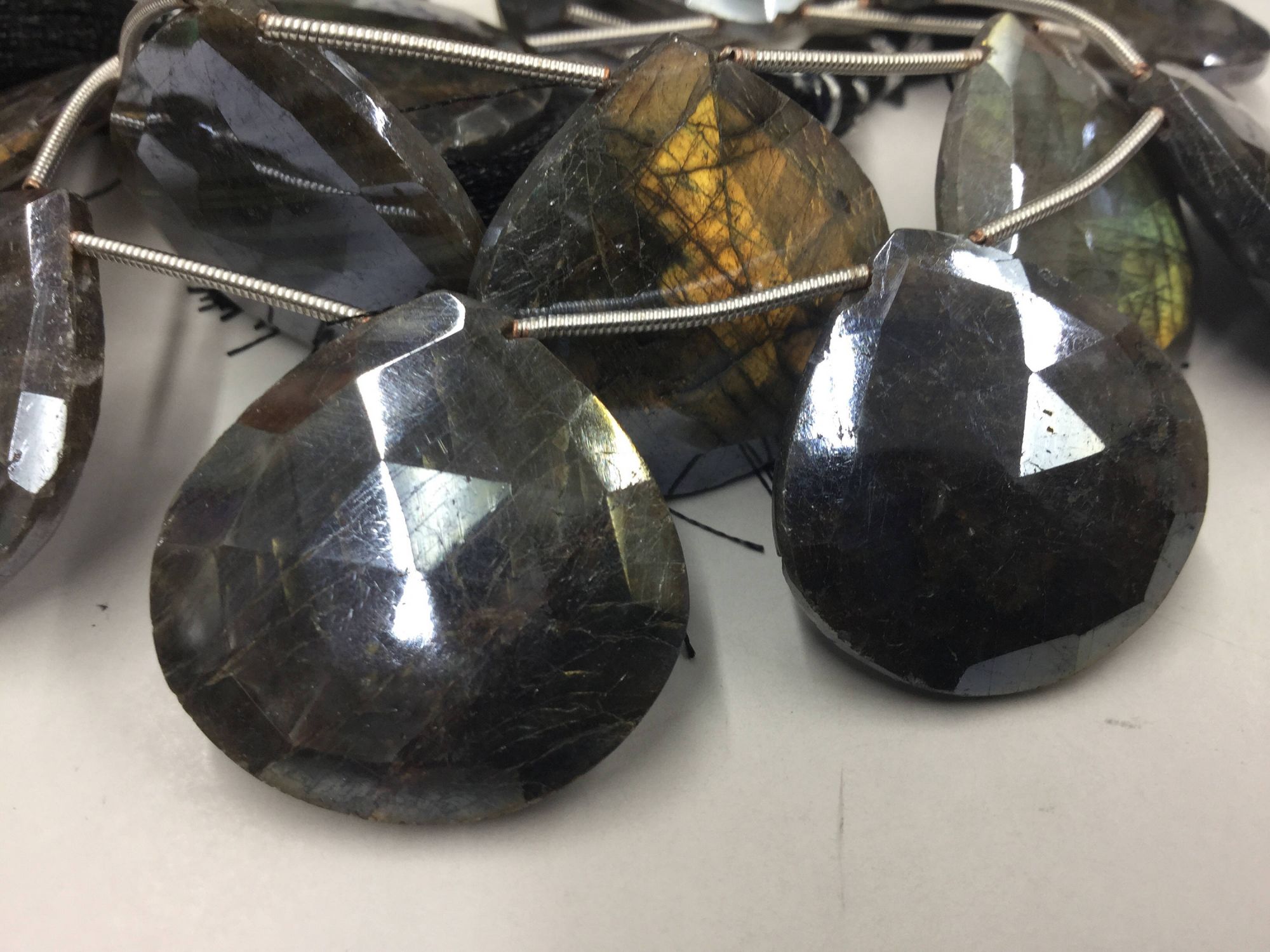Mystic Labradorite Hearts Faceted