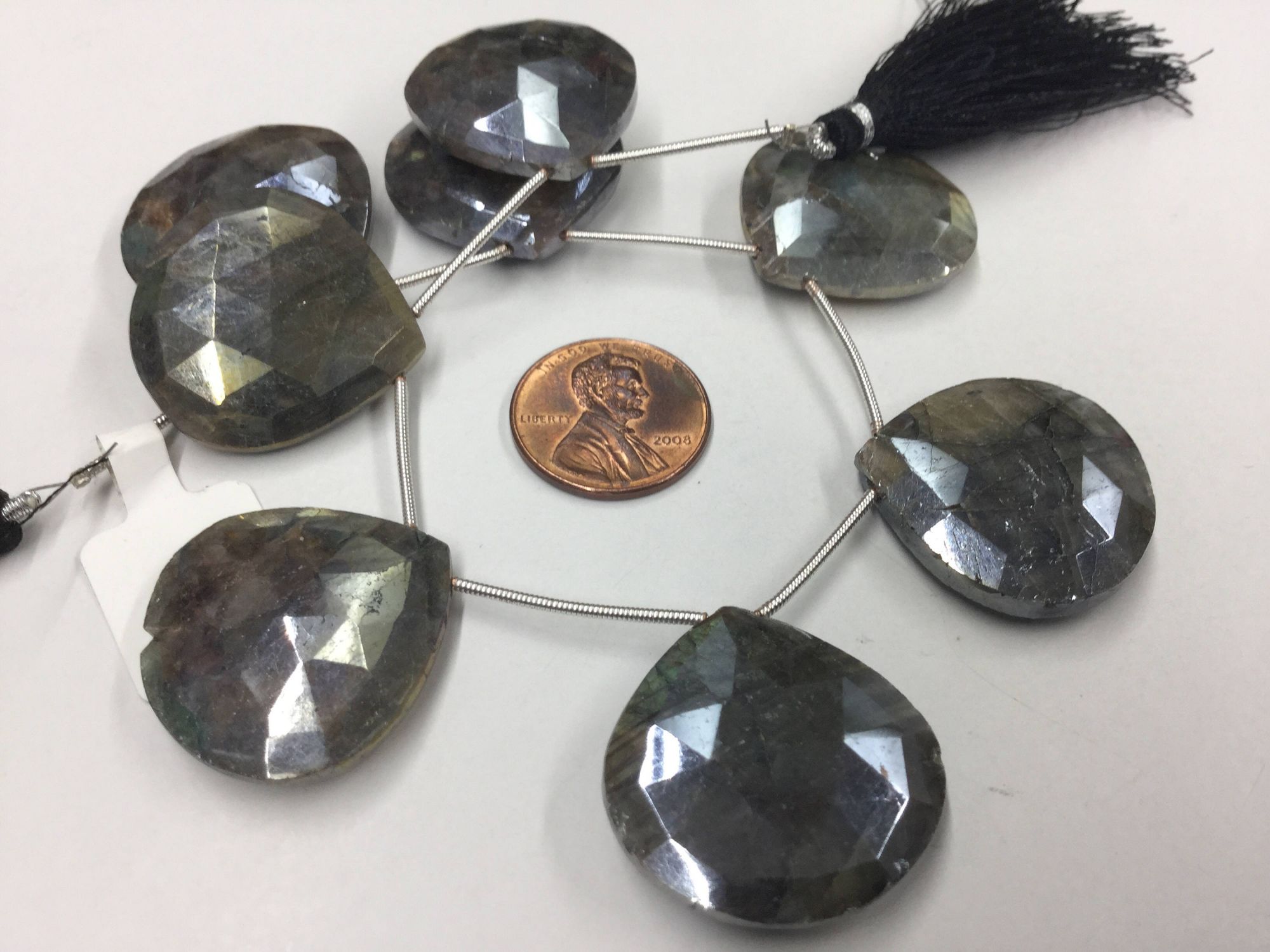 Mystic Labradorite Hearts Faceted