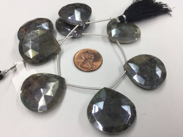 Mystic Labradorite Hearts Faceted
