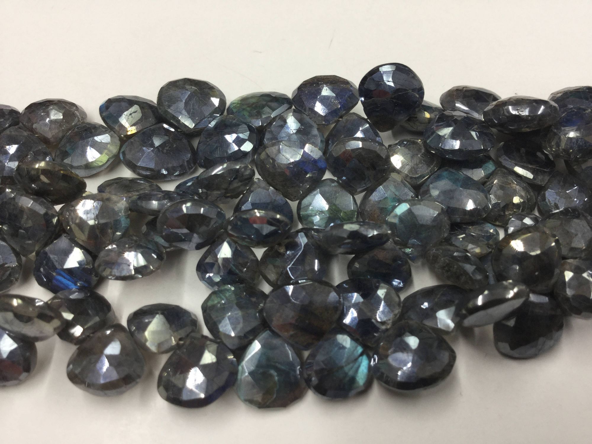 Mystic Labradorite Hearts Faceted