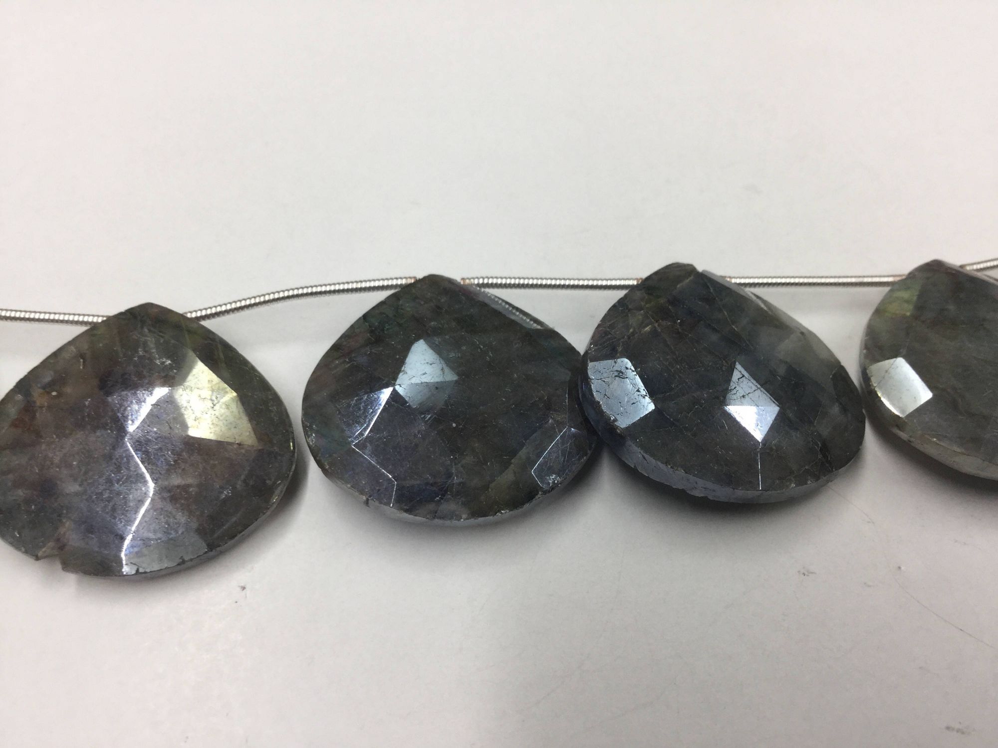 Mystic Labradorite Hearts Faceted