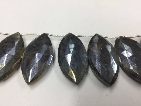 Mystic Labradorite Marquise Faceted Coated