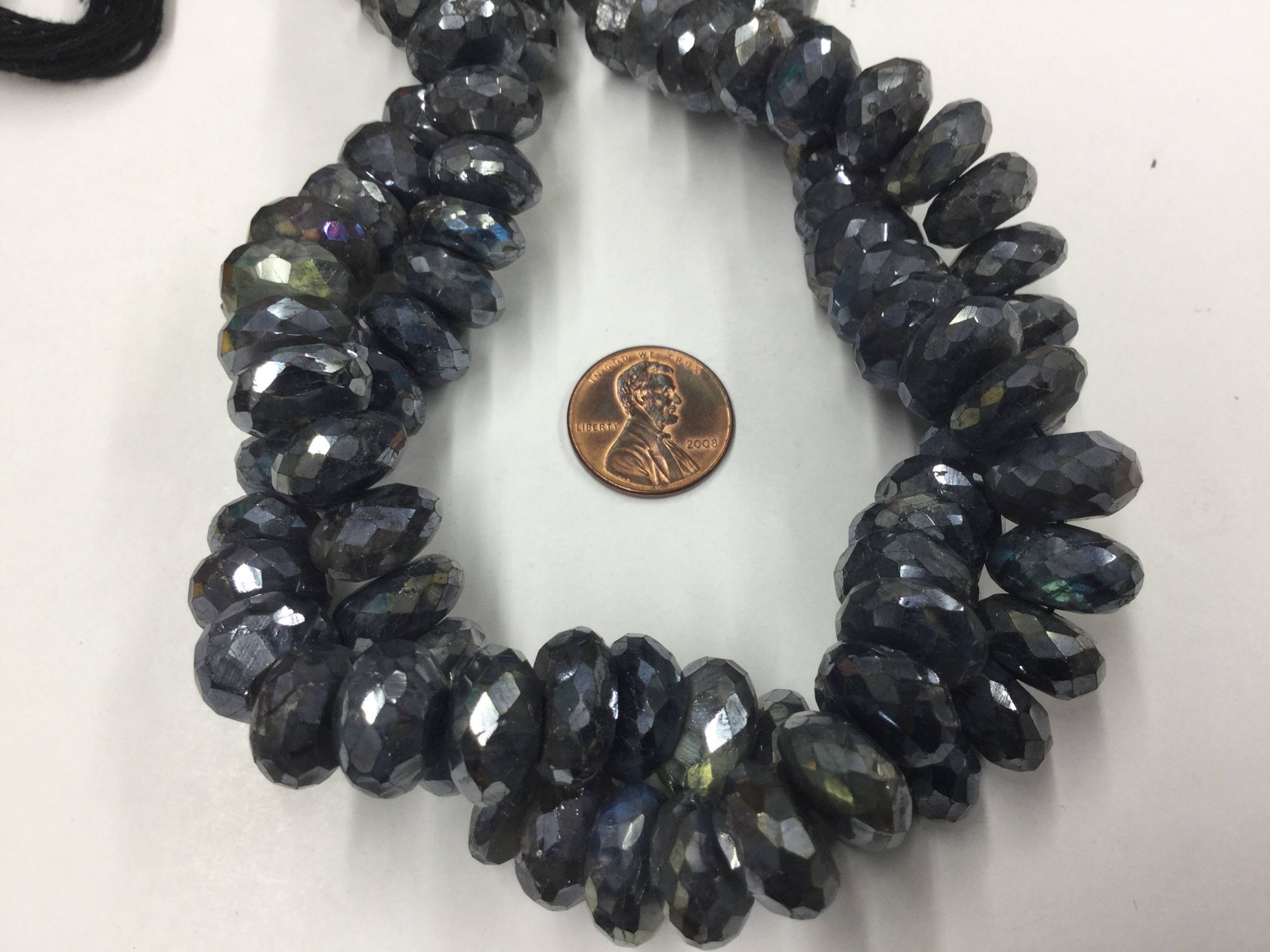 Mystic Labradorite Rondelles Faceted