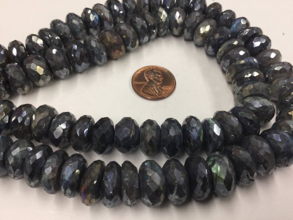 Mystic Labradorite Rondelles Faceted