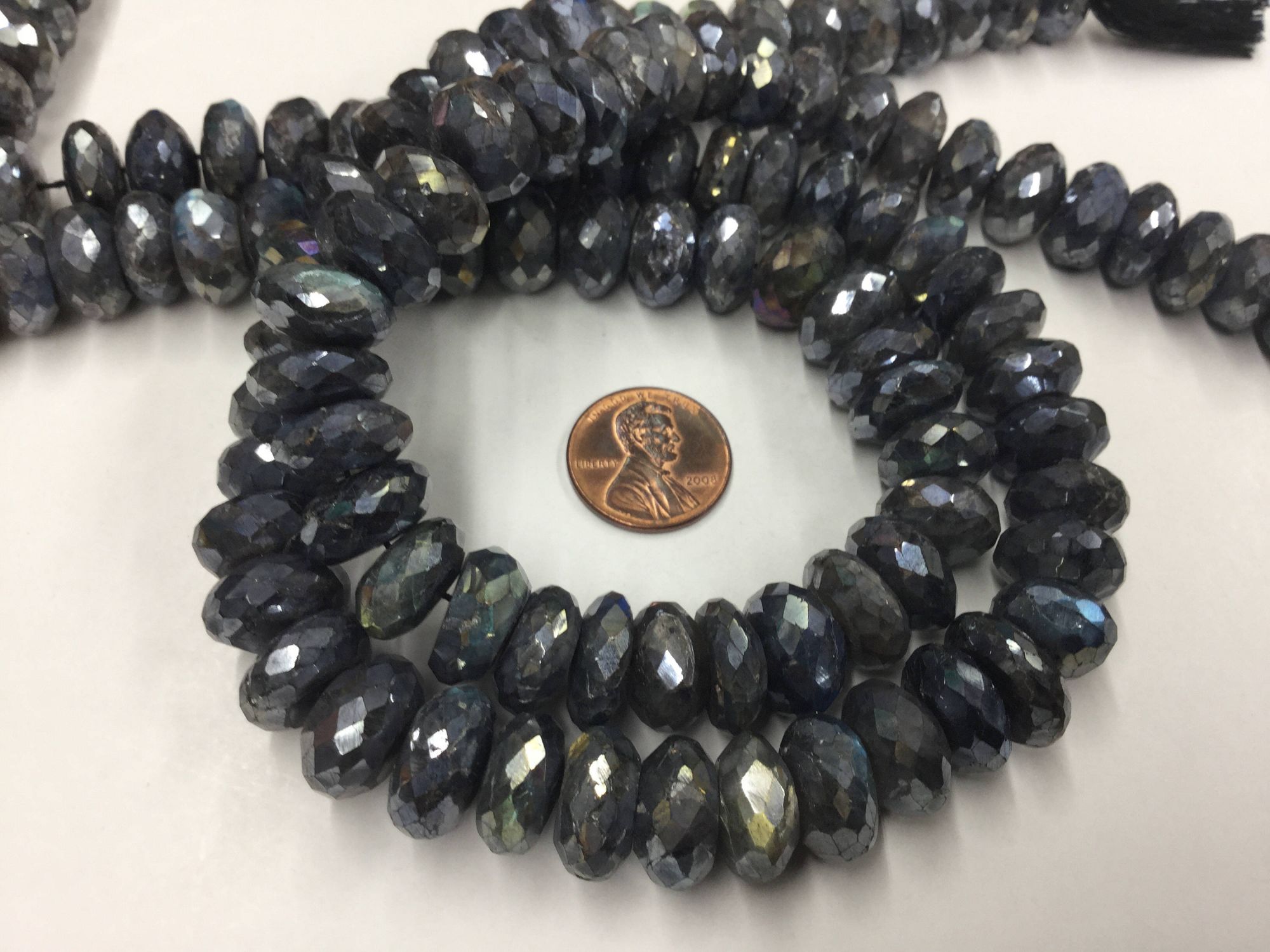 Mystic Labradorite Rondelles Faceted