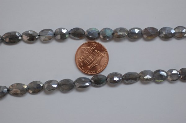 Mystic Labradorite Straight Drill Oval Faceted Coated