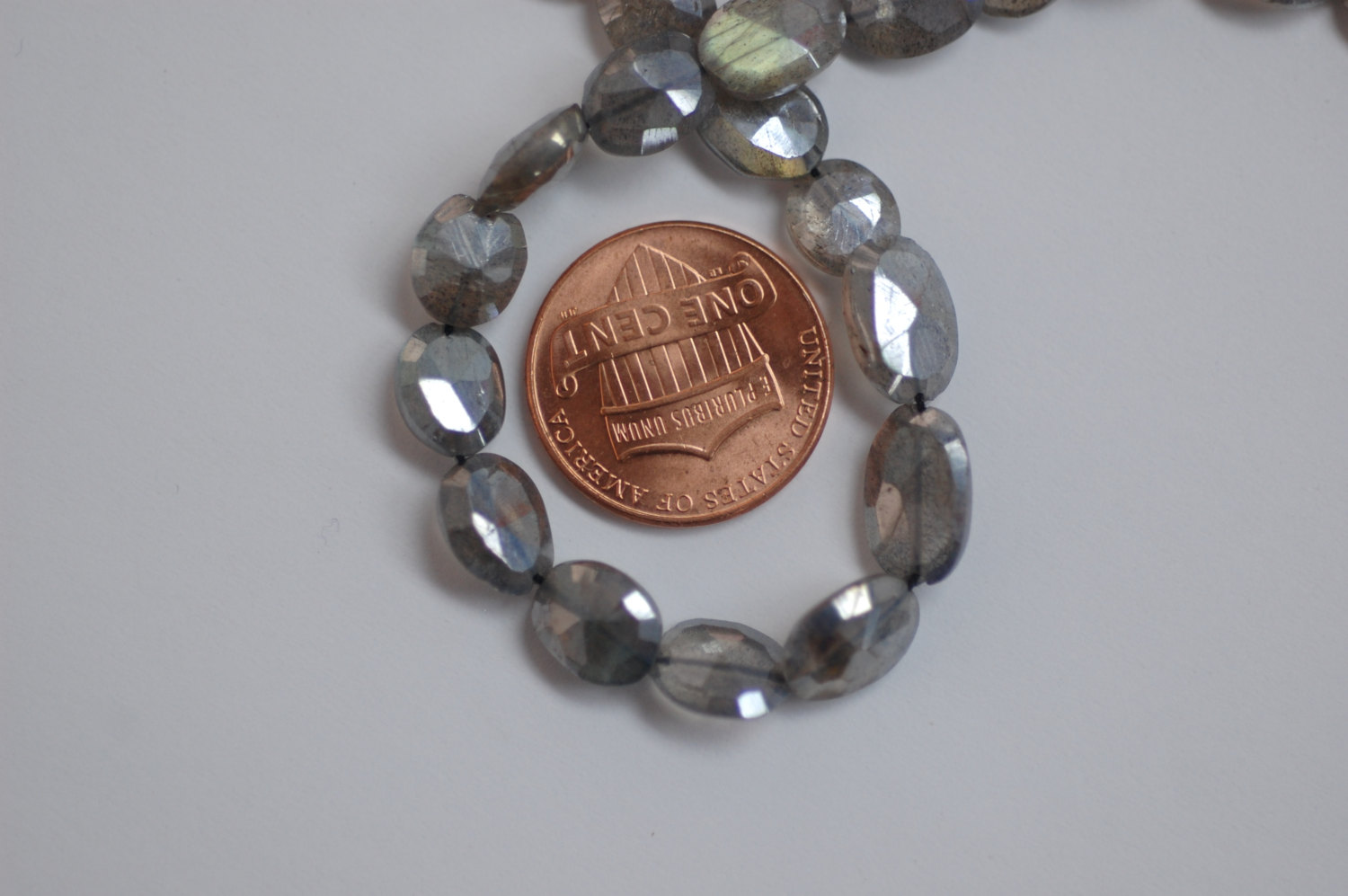 Mystic Labradorite Straight Drill Oval Faceted Coated