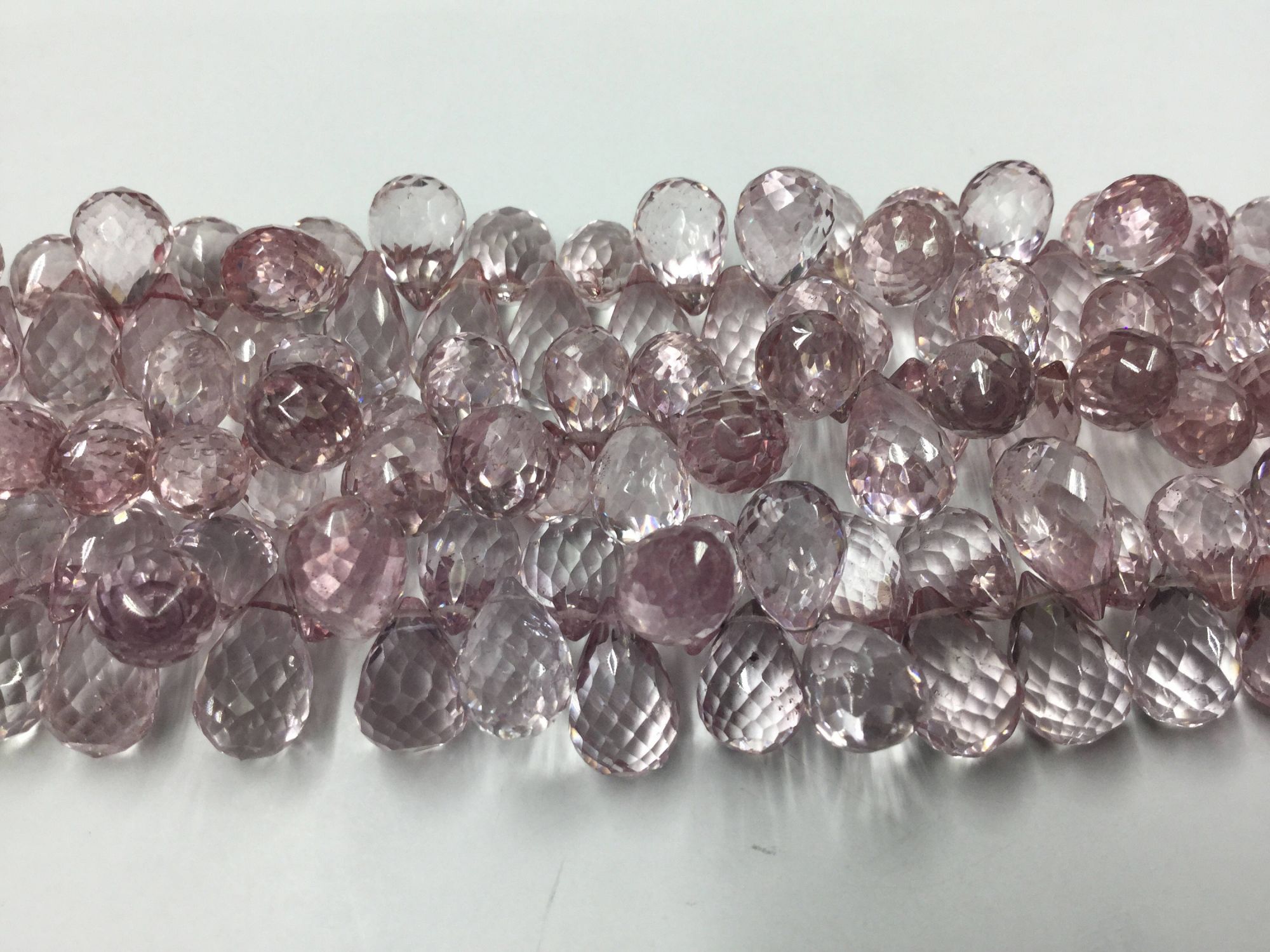 Mystic Light pink Hydro Quartz Drops Faceted