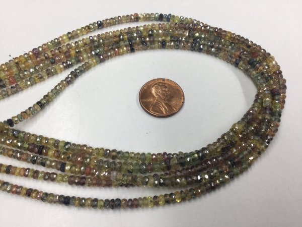 Mystic Multi Sapphire Rondelles Faceted
