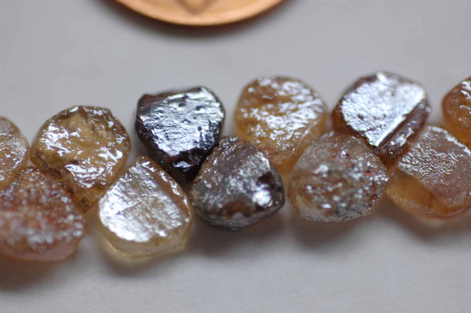 Mystic Orange Quartz Hearts Faceted COATED