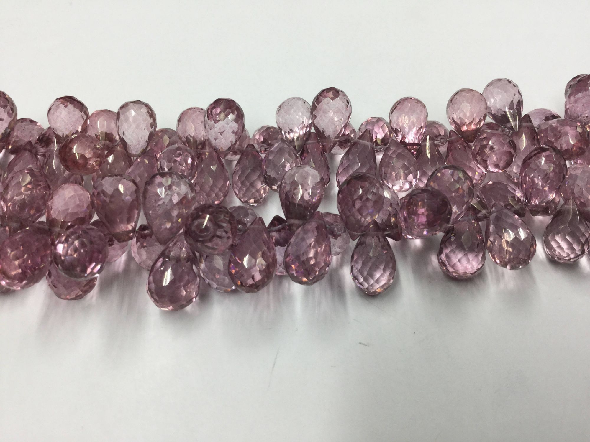 Mystic Pink Hydro Quartz Drops Faceted