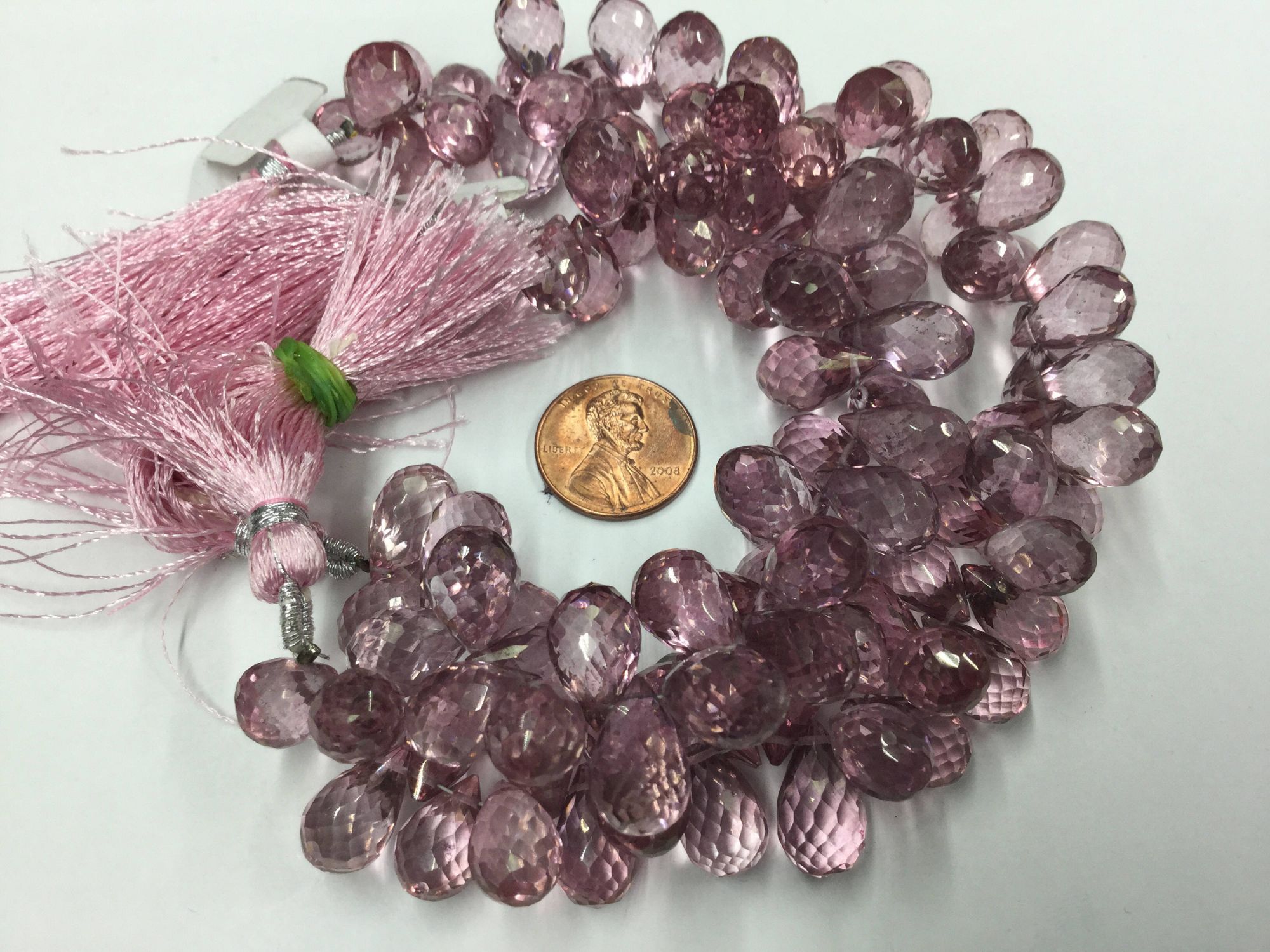 Mystic Pink Hydro Quartz Drops Faceted